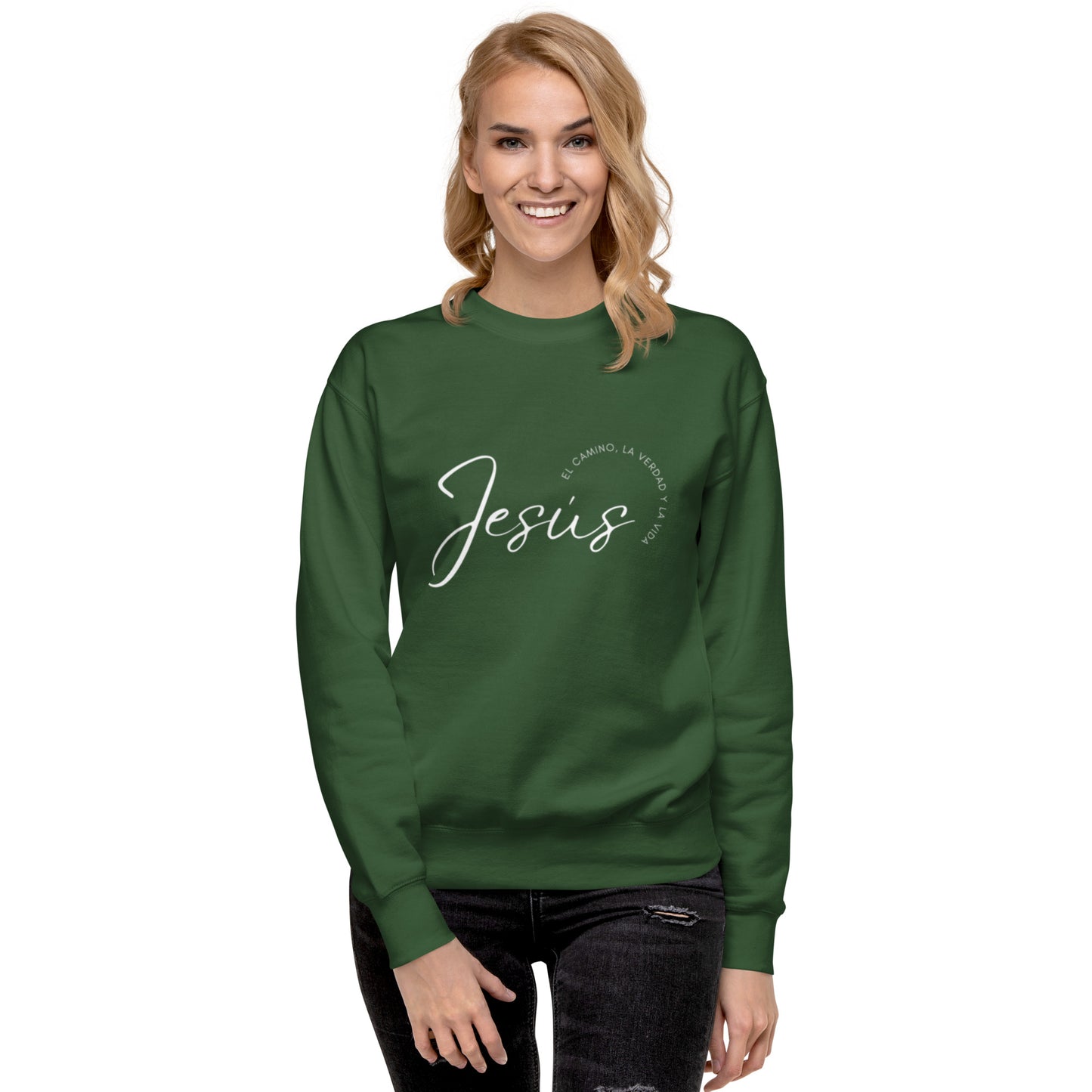 Jesus-El camino, La verdad y la vida-  Premium Sweatshirt (Unisex)